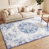FRAAI Tapis vintage | Lago Bleu | 270x370cm | Bleu | Rectangulaire | Tapis