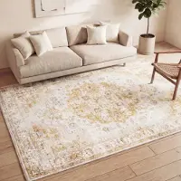 FRAAI Tapis vintage | Lago Jaune | 160x230cm | Jaune | Rectangulaire | Tapis