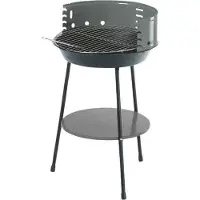 Floraland Barbecue rond au charbon de bois avec support réglable