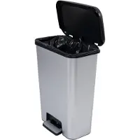 Curver Poubelle à Pédale 50 L 49.6 X 29.4 X H62 Cm Gris - Compatta -
