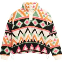 Superdry Femme Polaire Teddy Imprimée Ultra Douce Creme/noir Taille: 36