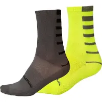 Endura Stripe Coolmax Socks 2 Pairs Jaune,Noir EU 37-42