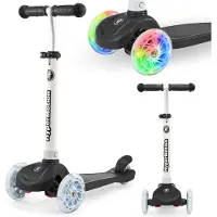 HyperMotion Trottinette à trois roues pour enfants avec roues LED - hauteur réglable, à partir de 3 ans