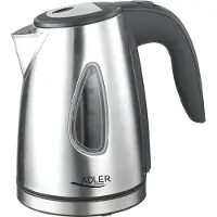 Adler AD 1203 Bouilloire sans fil en acier inoxydable 1L, 1630W argent/gris