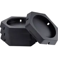 Vevor Lot de 4 patins de mise à niveau pour camping-cars Patins de cric de remorque en caoutchouc 2300 kg de capacité de charge, grande surface, parfaits pour les pieds de cric ronds (254 mm)