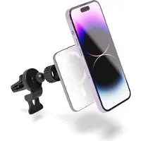 EPICO Chargeur sans fil pour voiture Ultrathin avec support MagSafe - Argent/Blanc