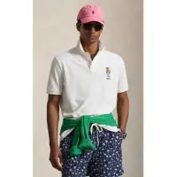 Ralph Lauren pour homme. 710B16617001 Polo Pique Bear Custom Slim Polo shirt blanc (S), Casuel, Coton, Manche courte