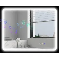 Northio Miroir de salle de bain LED avec Bluetooth, 70 x 90 cm,tactile