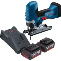 Bosch GST 18V-125 S Professional Scie sauteuse sans fil 18 V 125 mm Brushless + 2x batterie 4,0 Ah + chargeur