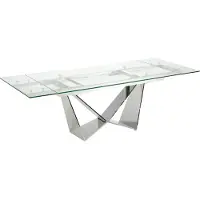 ANGEL CERDA SL Table de salle à manger extensible Rectangulaire Verre trempé en acier chromé 1027