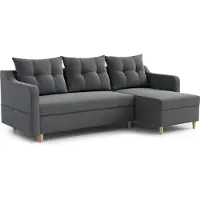 AX Living Canapé d'angle convertible Balerno 224 cm – Design élégant en graphite