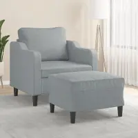 Prolenta Maison Exclusive - Fauteuil avec repose-pieds, gris clair, 60 cm, tissu