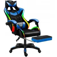 Sonstiges Chaise de bureau Chaise d'ordinateur Chaise de bureau Chaise de jeu ergonomique Massage LED bleu