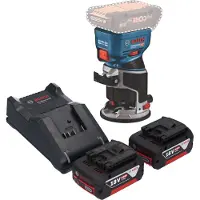 Bosch GKF 18V-8 Professional Affleureuse sans fil 18 V 8,0 mm Brushless + 2x batterie 5,0 Ah + chargeur