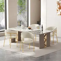 Fortuna Lai 4 St Chaise moderne avec pieds inclinés, pieds réglables et tissu en velours côtelé, idéale pour le salon, les bureaux ouverts, la salle à manger (beige)