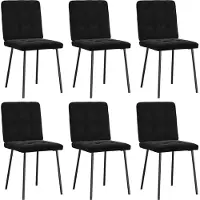 Syfax Chaises à manger lot de 6 noir velours