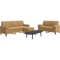 vidaXL ensemble de canapé 3 pièces avec coussins et traversins Marron Velours, Canapés-lits 2024 Nouveau mobilier design