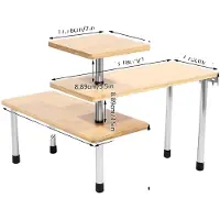 OEM Organisateur d'épices, design à 3 niveaux, rangement rotatif, couleur bois