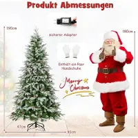 Northix Sapin de Noël enneigé pré-illuminé de 190 cm avec lumières LED