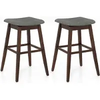 Northix Ensemble de 2 tabourets de bar pivotants avec repose-pieds, revêtement en lin