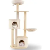 Northix Arbre à chat avec 2 niches, panier, poteaux en sisal, 152 cm