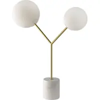 ANGEL CERDA SL Angel Cerdá lampe de table en marbre blanc, acier doré et verre blanc 8050