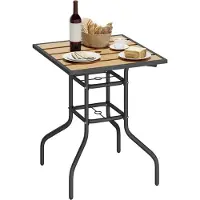 Merkloos Table de jardin, table de terrasse, table à manger rectangulaire avec trou pour parasol