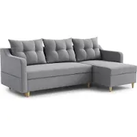 AX Living Ecksofa Balerno 224 cm - Modernes Design in Grau