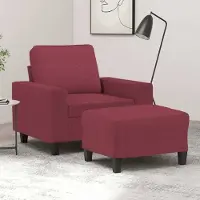 Prolenta Maison Exclusive - Fauteuil avec repose-pieds, bordeaux, 60 cm, tissu