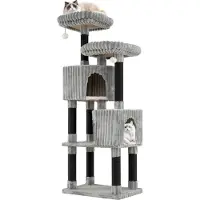 Northix Arbre à chat haut avec 2 niches, couchages, griffoirs, 156 cm