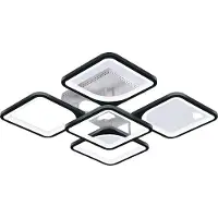 OEM Plafonnier, dimmable, LED, avec télécommande, noir 4+1, dimmable via application et télécommande