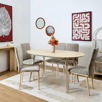 Home Deco Factory Table - - Terra Nova - Extensible - Blanc et Beige