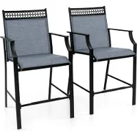 Northix Tabourets de bar d'extérieur (2 pièces), tissu à séchage rapide, bleus
