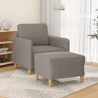 Prolenta Maison Exclusive - Fauteuil avec repose-pieds Taupe 60 cm en tissu