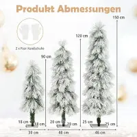 Northix Sapin de Noël artificiel illuminé, 90-150 cm, pointes enneigées