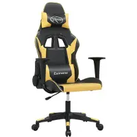 vidaXL Chaise de jeu noire et dorée en similicuir