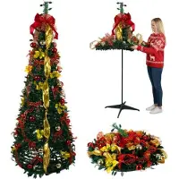 Northio Sapin de Noël artificiel pliable de 1,80 m avec décorations