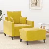 Prolenta Maison Exclusive - Fauteuil avec repose-pieds Jaune 60 cm Velours
