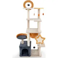 Northix Arbre à chat de 160 cm avec poteaux en sisal et niche à plusieurs niveaux
