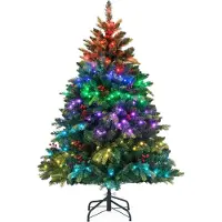 Northix Sapin de Noël pré-illuminé de 150 cm avec lumières RGB et télécommande