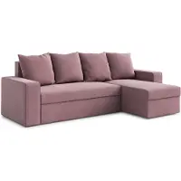 AX Living Canapé d'angle Petit Climpy 242cm - Fonctionnel et élégant en rose