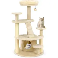 Northix Arbre à chat à plusieurs niveaux avec grotte et griffoirs, beige