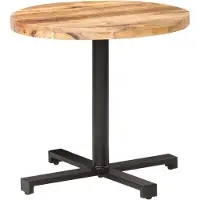 Syfax Table de bistrot ronde Ø80x75 cm Bois de manguier rugueux