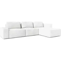 AX Living Arkleton Canapé XXL Forme L 360 cm en blanc - Moderne & ConfortableD