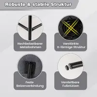 Northix Ensemble de 2 tabourets de bar pivotants, rembourrés avec dossier et repose-pieds, gris