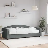 Prolenta Maison Exclusive - Lit de jour avec matelas, gris foncé, 100 x 200 cm, tissu