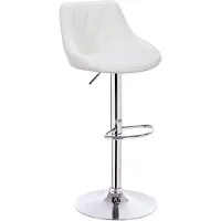 In And OutdoorMatch lot de 4 tabourets de bar en similicuir - réglables & pivotants - structure métallique stable - chaises de bar stylées - modernes & confortables - blanc - 60-82 cm