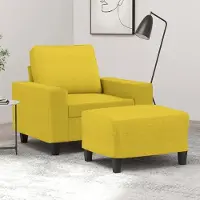 Prolenta Maison Exclusive - Fauteuil avec repose-pieds, jaune clair, 60 cm, tissu