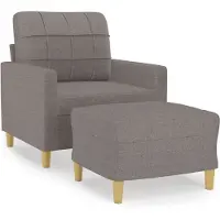 Syfax Fauteuil avec repose-pied Taupe 60 cm Tissu
