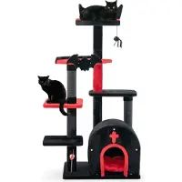 Northix Arbre à chat gothique, 134 cm, plateformes et poteaux à griffer